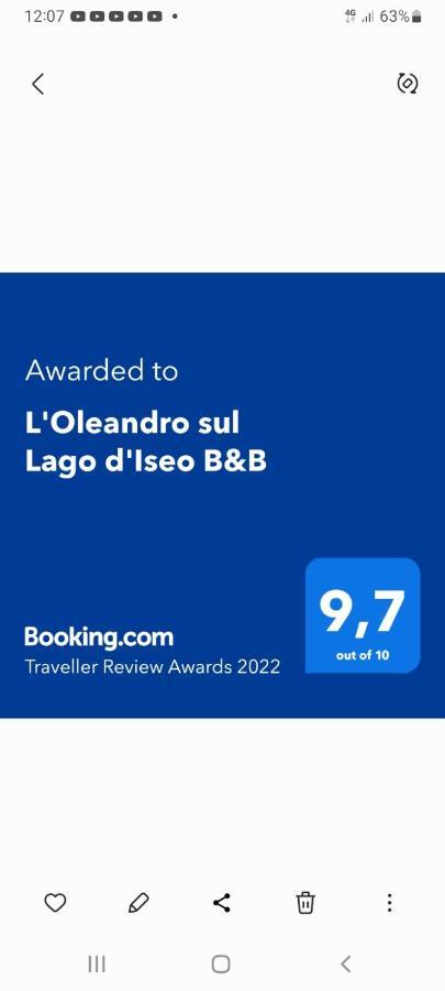 L'Oleandro Sul Lago D'Iseo B&B 술자노 외부 사진